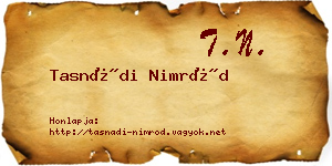 Tasnádi Nimród névjegykártya